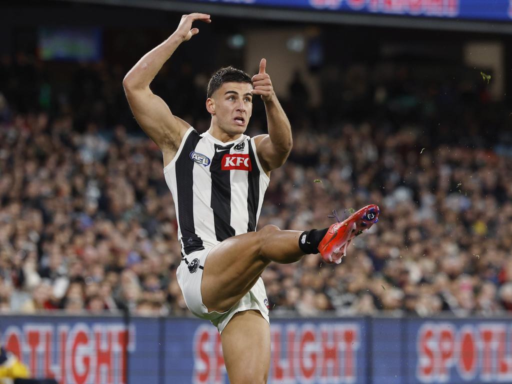 Judd McVee went to Daicos during the second quarter to try and quell his influence. Picture: Michael Klein