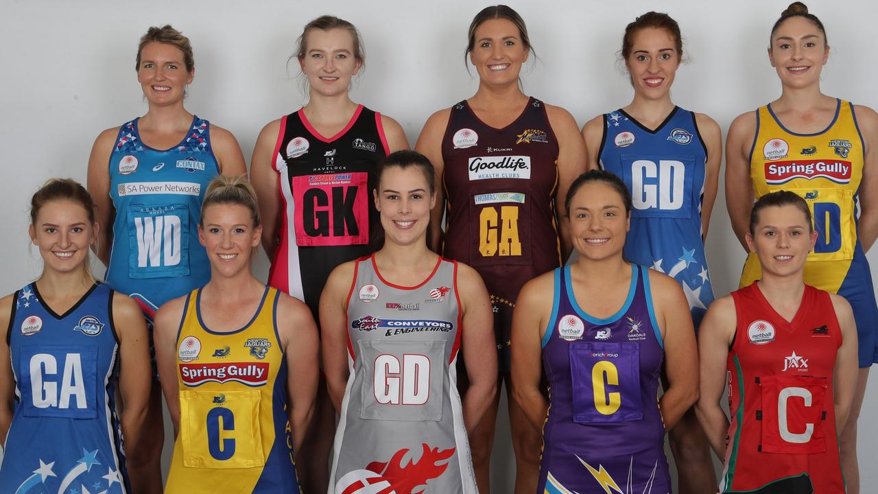 2019 SA Premier League netball captains(Back row L-R) Georgia Beaton (Contax), Jessica Ward (Tango), LauraPackard (Matrics), Alyse Taylor (Metro Jets), Laura Scriven (NewtonJaguars).(Front row L-R) Teri Schubert (Metro Jets), Rachael Mitchell (Matrics),Esther Young (Garville), Lauren Gibbons (Oakdale), Brittany Bugg (WoodsPanthers). *Picture: *Sports in Focus