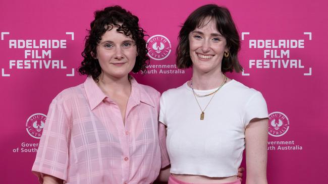 Tamara Hardman and Sarah Wormald at the Adelaide Film Festival’s 2023 program launch at Palace Nova Eastend. Picture: Naomi Jellicoe