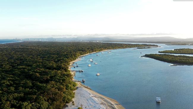 An aerial view of South Stradbroke Island.