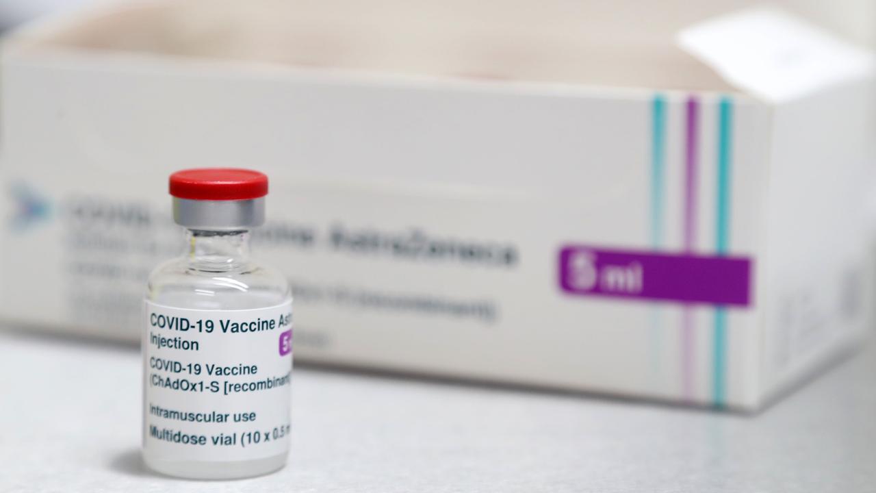 A box of AstraZeneca/Oxford vaccine vials ready for use in Britain. Picture: Geoff Caddick/AFP