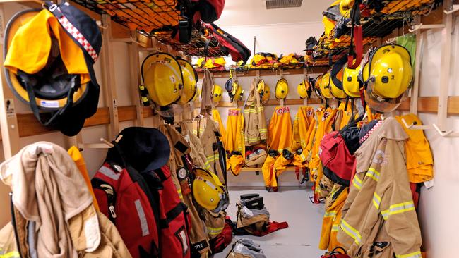 Female firefighters allege they were forced to strip naked and pose in group photographs with dozens of male recruits as part of a hazing ritual. Picture: Joe Castro