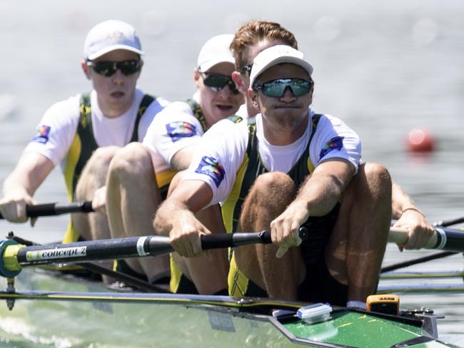 Alexander Hill, Jack Hargreaves, Spencer Turrin, and Joshua Hicks in the men’s four final.