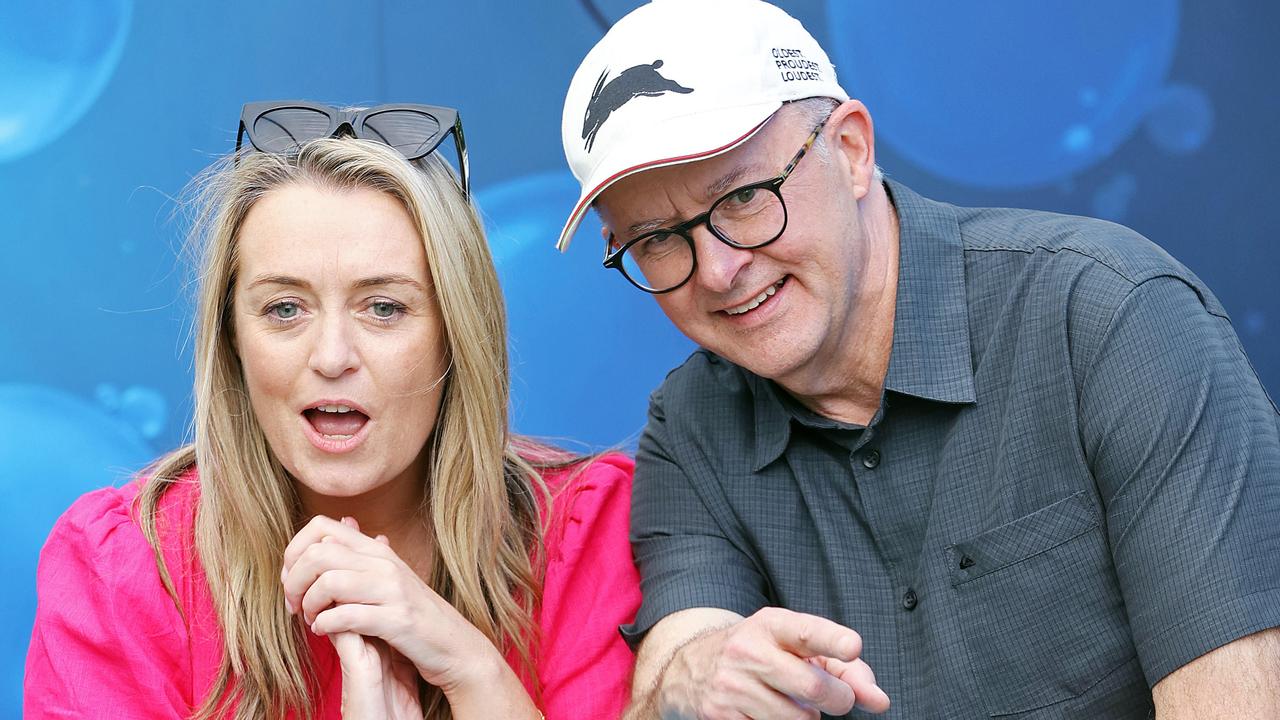 Jodie Haydon, pictured in Cairns with Albo, only made a handful of appearances on the campaign trail. Picture: Sam Ruttyn