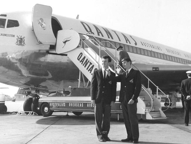 Phil Ogilvie on the right when he became a cadet pilot in 1966.