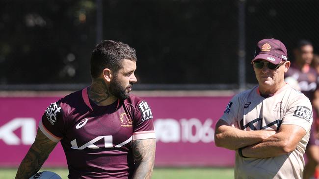 Broncos coach Kevin Walters (right) says Reynolds has been a revelation at Brisbane.