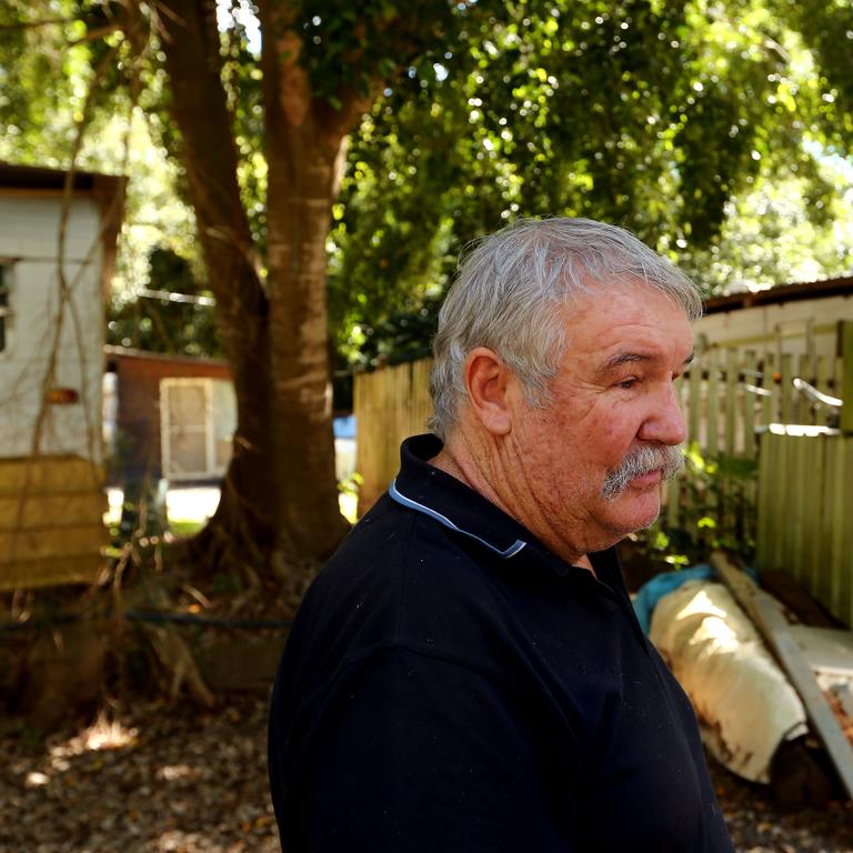 A previous visit to the Mudgeeraba Holiday Village Caravan Park to see how those who are doing it tough live. Caravan Park manager Bob Purcell.