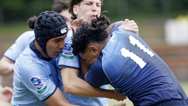 Melbourne Rebels' Ratu Ifereimi Tuibua is tackled.