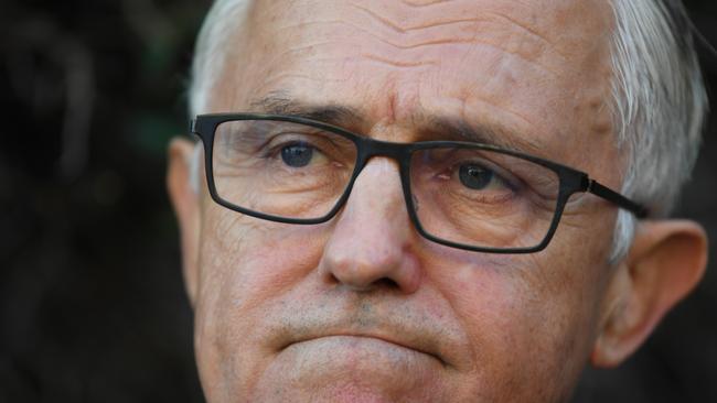 Former prime minister Malcolm Turnbull speaks to the media as he leaves his residence in Point Piper, Sydney, this morning.