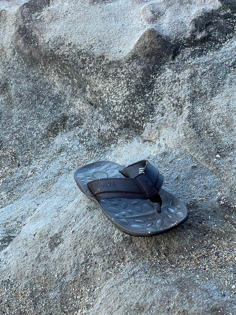 The thong believed to have belonged to the man was spotted on the rocks. Picture: News Corp Australia