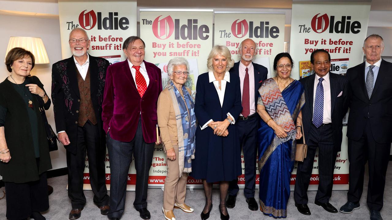 Camilla, Duchess of Cornwall, posing with winners of the Oldie of the Year Awards. Picture: Chris Jackson / POOL / AFP.