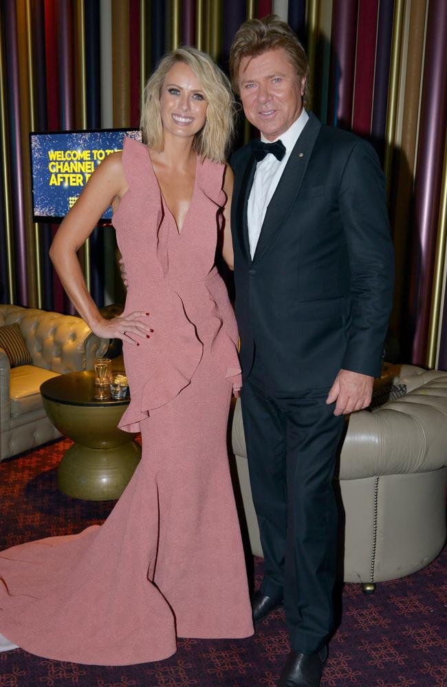 Sylvia Jeffreys and Richard Wilkins at the 2017 Channel Nine Logies Coffee Club after party. Picture: Channel Nine