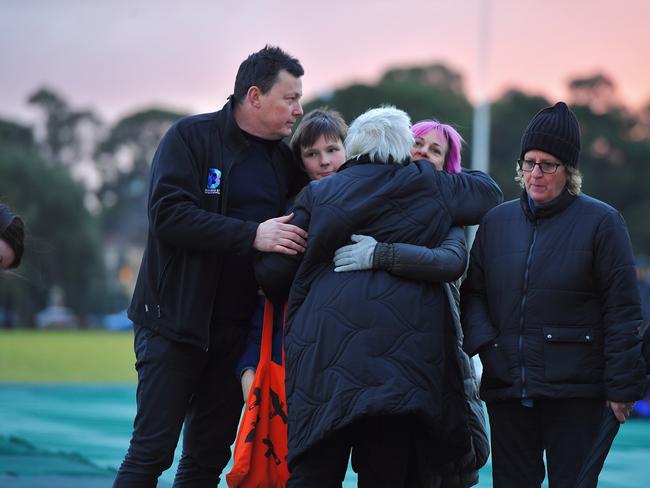 Mourners at a vigil for Eurydice Dixon. Picture: Jason Edwards