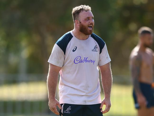 Matt Gibbon during the Australian Wallabies training session at Sanctuary Cove. Picture: Getty Images