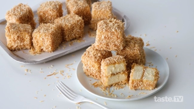 Caramilk lamingtons