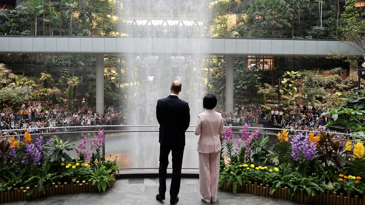 Prince William visiting the stunning Changi Airport on day one of his visit to Singapore on November 5. Picture: Chris Jackson/Getty Images