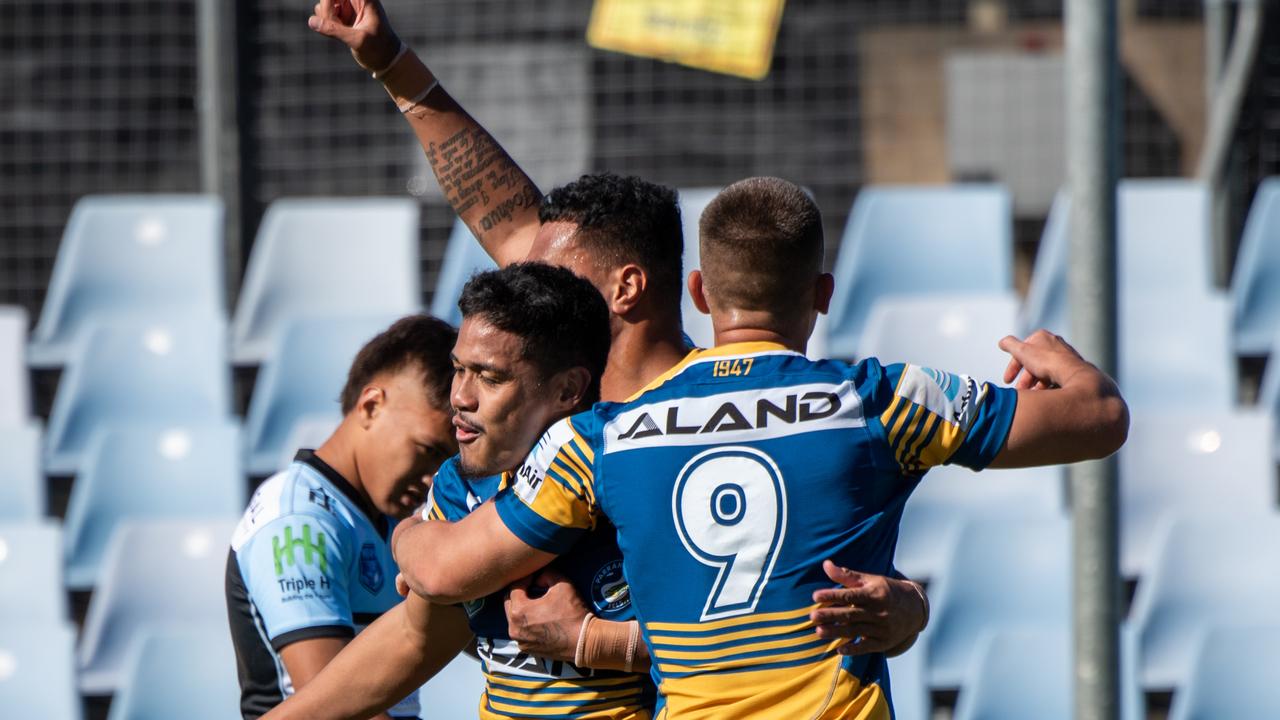 The massive points haul rounded out the Eels’ season on a high note. Picture: Monique Harmer