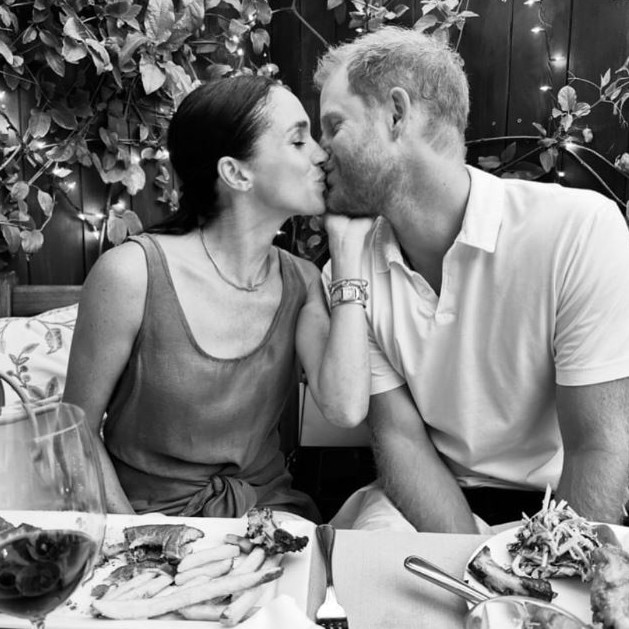 Meghan Markle has shared a touching post of a kiss with Prince Harry who is away for the Invictus Games on Valentine’s Day. Picture: Instagram