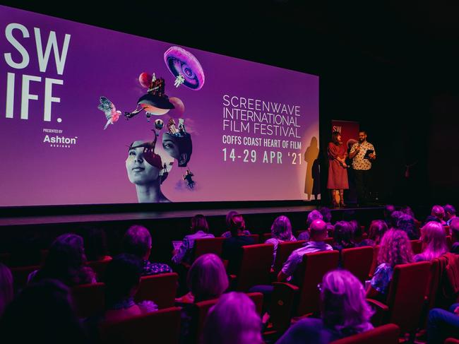 SWIFF founders Dave Horsley and Kate Howat at the Screenwave International Film Festival preview gala.  Photo credit: And the trees photography.