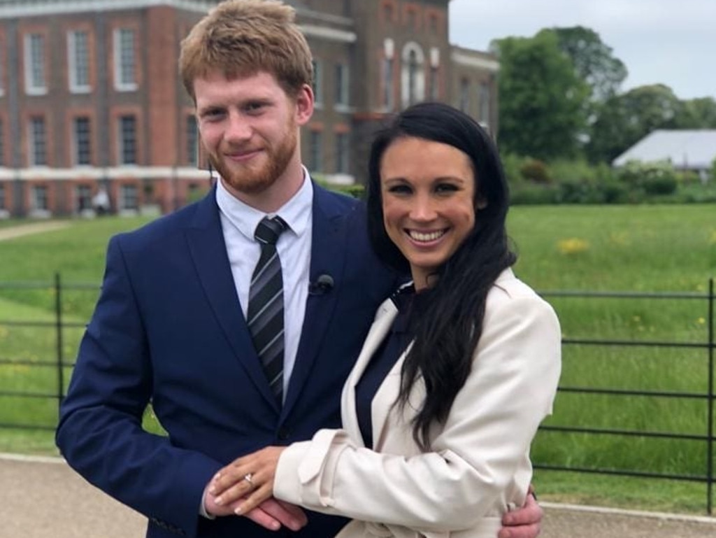 Harry Poulson and a Meghan Markle lookalike in 2018.