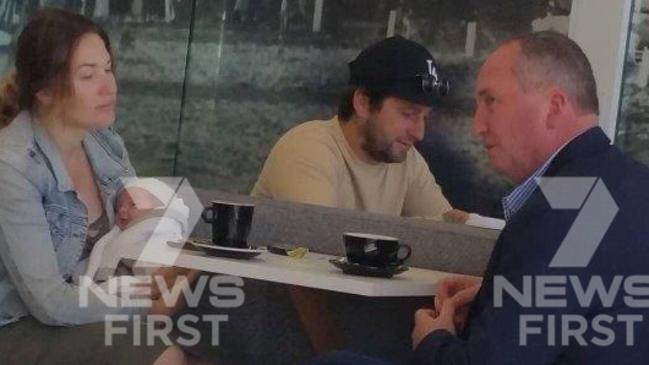 First pictures of Barnaby Joyce's new born son Sebastian. Picture: Seven News