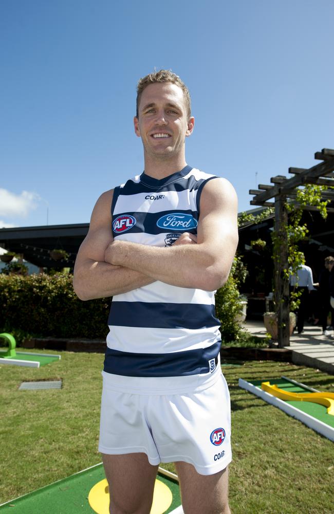 Gelong captain Joel Selwood in the new gear. Pic: Cormac Hanrahan