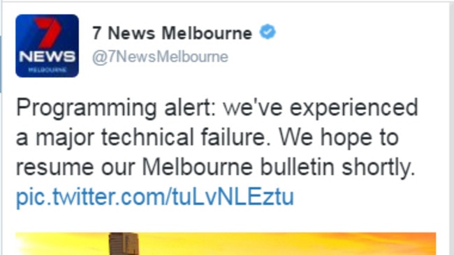 Oops Channel Seven screens wrong 6pm bulletin leaving Melbourne