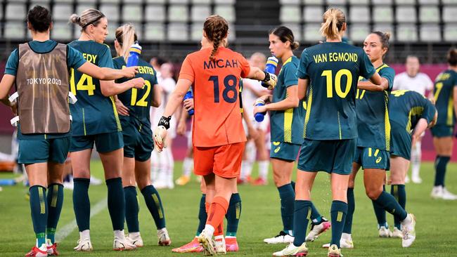 The Matildas held on for a draw and have advanced to the quarters. Picture: AFP