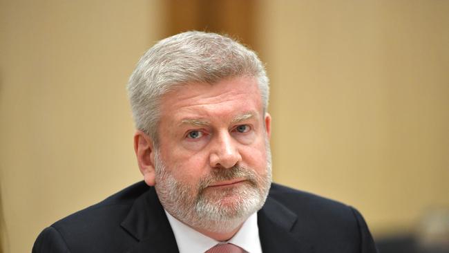 Minister for Communications Mitch Fifield during Senate Estimates at Parliament House in Canberra, Tuesday, October 24, 2017. (AAP Image/Mick Tsikas) NO ARCHIVING