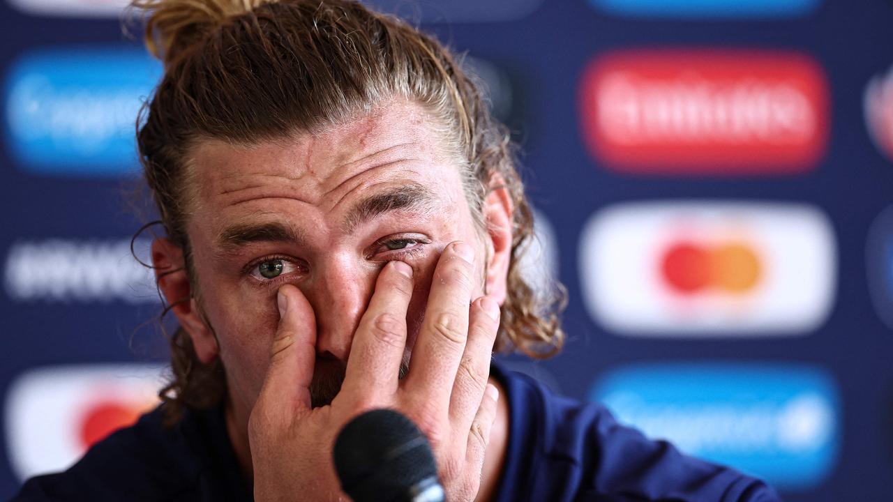 Chalureau was in tears during a press conference earlier this week. (Photo by Anne-Christine POUJOULAT / AFP)