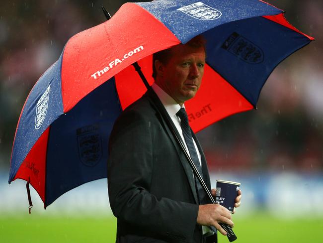 Former England manager Steve McClaren was dubbed the Wally with the Brolly.