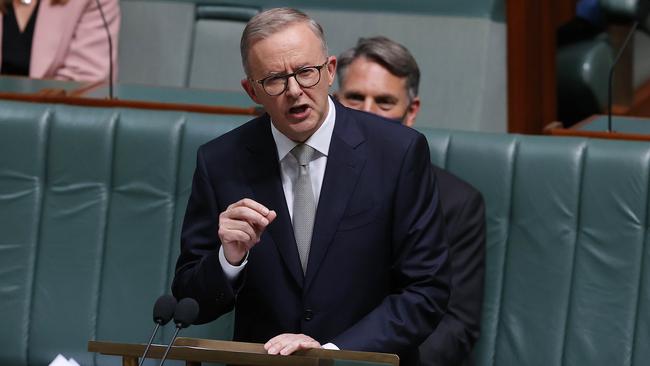 Labor leader Anthony Albanese delivered an alternative budget that ‘reads like alternative truth’. Picture: NCA NewsWire / Gary Ramage