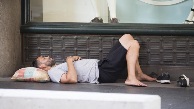 Police and council workers cleared a homeless camp in the Sydney CBD this morning. Picture: Dylan Robinson