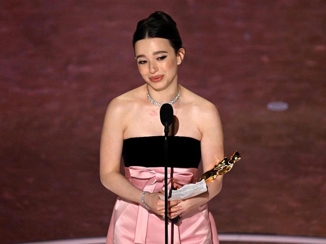 Mikey Madison won the award for Best Actress. Picture: Patrick T. Fallon/AFP