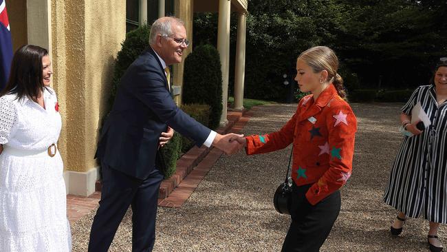 Tame at the meeting with Prime Minister Scott Morrison in Canberra. Picture: Gary Ramage