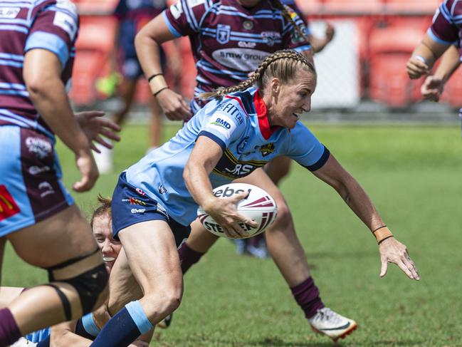 Ali Brigginshaw for Western Clydesdales against Central Queensland Capras in BMD Premiership rugby league round 1 at Clive Berghofer Stadium, Saturday, March 9, 2024. Picture: Kevin Farmer