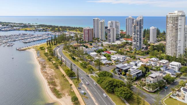 His apartment at Montgomery Avenue, Main Beach, has stunning views across the broadwater.