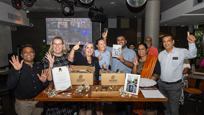 Khoda Patel, Minister Marie-Clare Boothby, Minister Robyn Cahill, Laurie Zio, Hriday Nayyar, Honey Nayyar and Vipul Nayyar. Picture: Pema Tamang Pakhrin