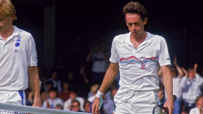 Unseeded Peter Doohan played the game of his life to knock over defending Wimbledon champion Boris Becker in 1987. Picture: Getty Images
