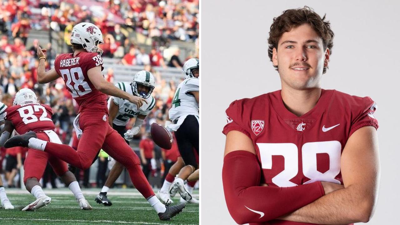 Former Caloundra Panthers player and current Washington State College Football punter Nick Haberer dreams of one day playing in the NFL. Picture: Contributed.