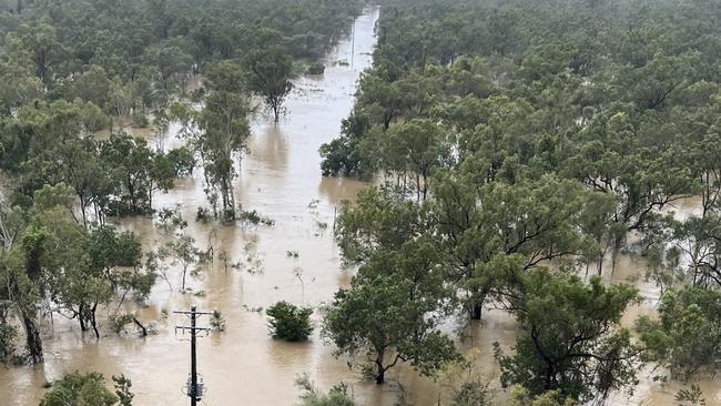 Ergon’s Normanton-based Field Construction Officer Allan Robinson took this image west of Burketown impacted by record-breaking floods. Picture: Allan Robinson