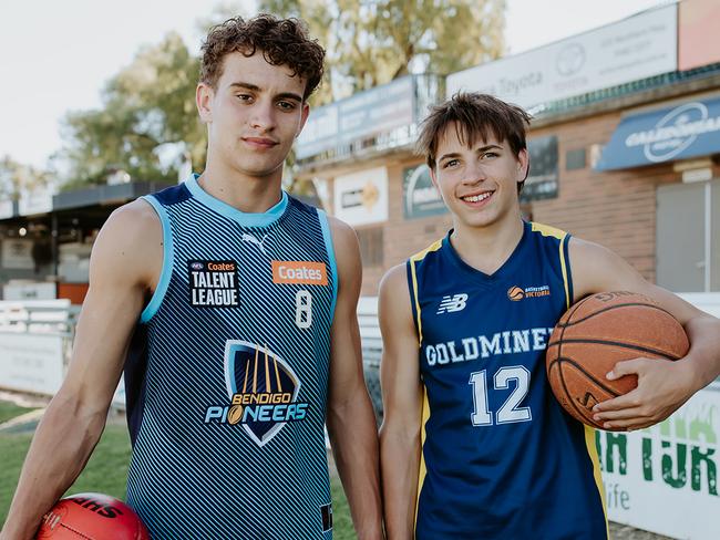 Cody and Arli Walker could follow in their father, Andrew Walker's, footsteps to play AFL. Picture: Madeleine Blanche Photography.