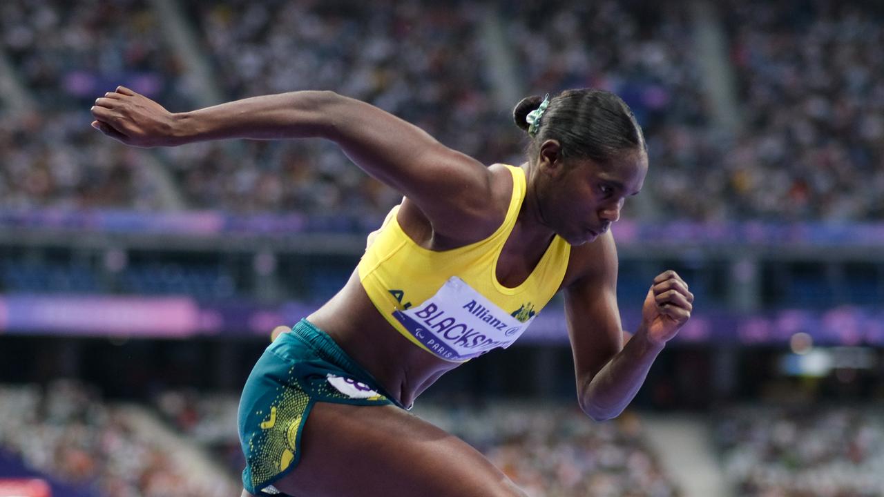 Australia’s youngest Paralympian Telaya Blacksmith made her Paralympic finals debut at the 400m T-20 class final. Picture: Jacquelin Magnay