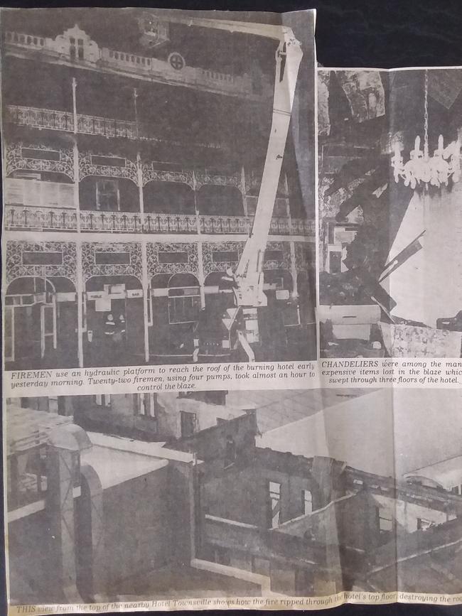 Clippings from the Townsville Bulletin about the Buchanan's Hotel fire. Picture: Supplied.