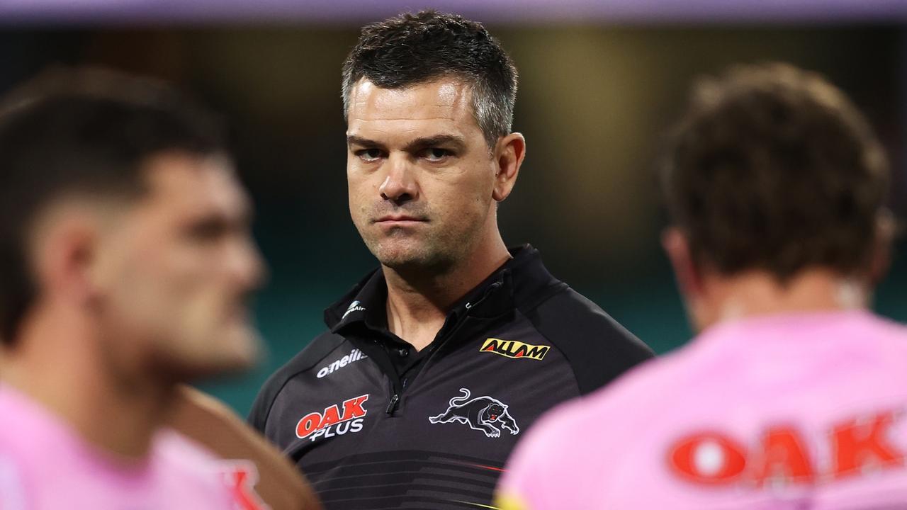 SYDNEY, AUSTRALIA - MAY 21: Panthers assistant coach Cameron Ciraldo looks on during the round 11 NRL match between the Sydney Roosters and the Penrith Panthers at Sydney Cricket Ground, on May 21, 2022, in Sydney, Australia. (Photo by Matt King/Getty Images)