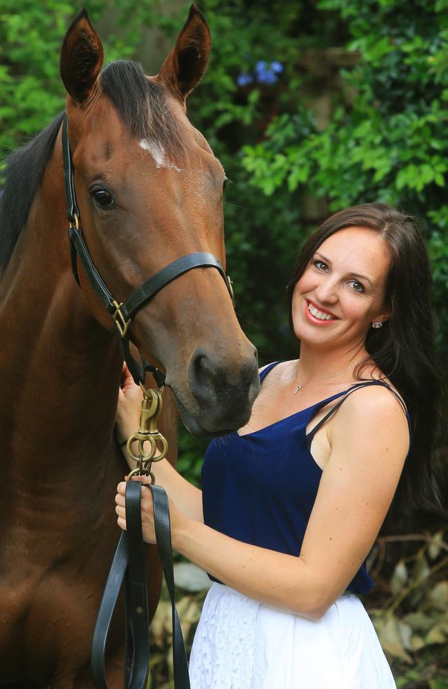Gabrielle Englebrecht’s filly Aghna has firmed from $11 to $4.60 in the Widden Stakes. Picture: Mark Evans