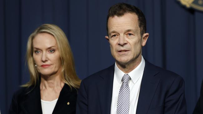 NSW Liberal Party deputy leader Natalie Ward and leader Mark Speakman. Picture: Richard Dobson