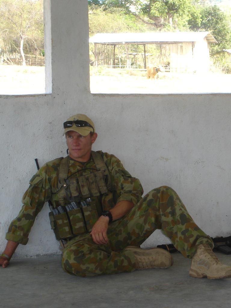 Damien Thomlinson in Afghanistan before a Taliban explosive device changed his life forever.