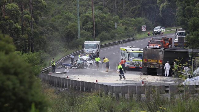 Fatal crash between a car and a coal truck on Appin Rd.