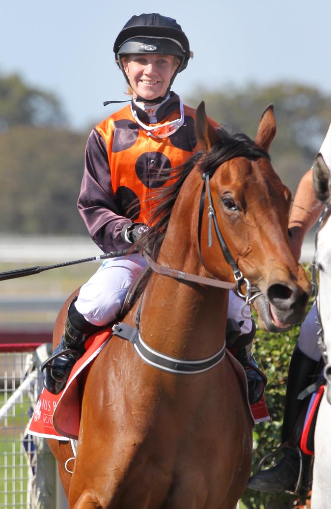 Jockey Carly-Mae Pye at Eagle Farm.